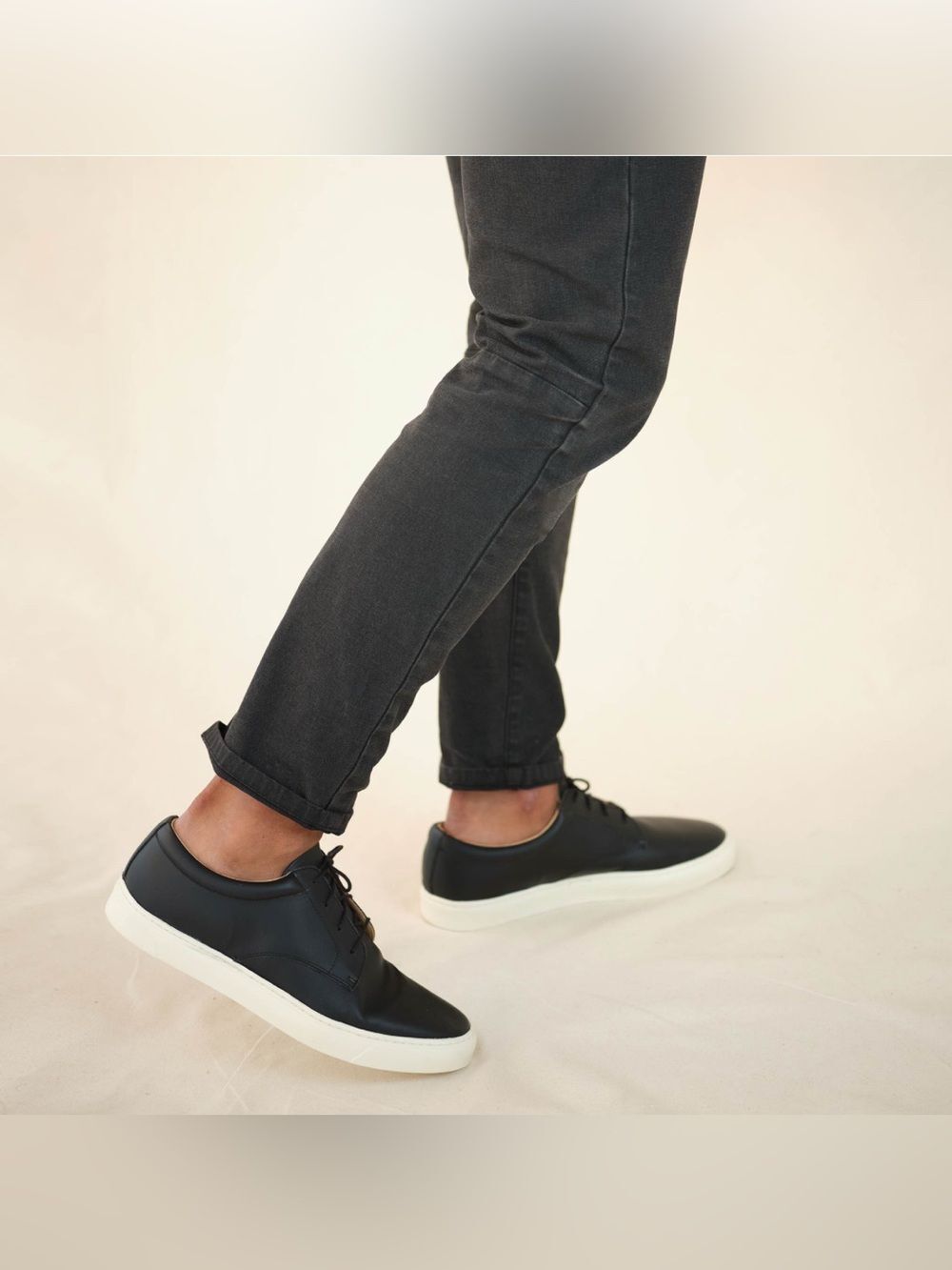 New Nisolo Everyday Sneaker Shoes Black Leather 8.5